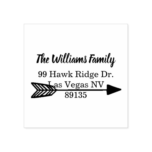 Rustieke Hand getrokken pijl retour adres houten k Rubberstempel (Afrduk)