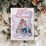 Rustieke Hand Getrokken Rode Boog Foto Kerst Kaart<br><div class="desc">Ik wens iedereen die je kent een heel prettige vakantie met deze mooie fotokaart! Bewerk de foto,  de familienaam en het bericht op de achterzijde eenvoudig!</div>
