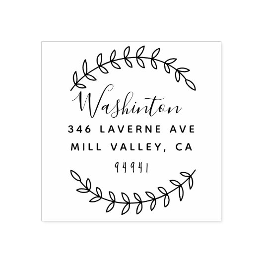 Rustieke Hand getrokken tak retour adres stempel (Afrduk)