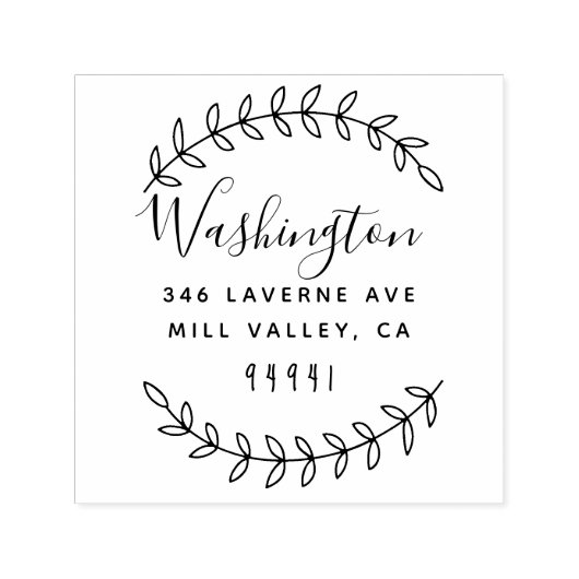 Rustieke Hand getrokken tak retour adres stempel (Design)