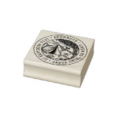 Rustieke Hand-getrokken Tent Ronde Retouradres Rubberstempel (Stempel)