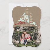 Rustieke Hand getrokken Vrede Vreugde Liefde Typog Feestdagenkaart (Voorkant)