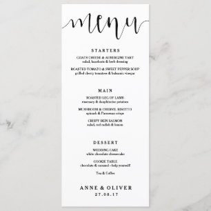 Rustieke Hand Lettered Wedding Menu Kaart