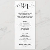 Rustieke Hand Lettered Wedding Menu Kaart (Voorkant)