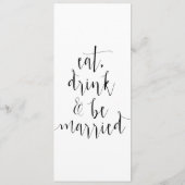 Rustieke Hand Lettered Wedding Menu Kaart (Achterkant)