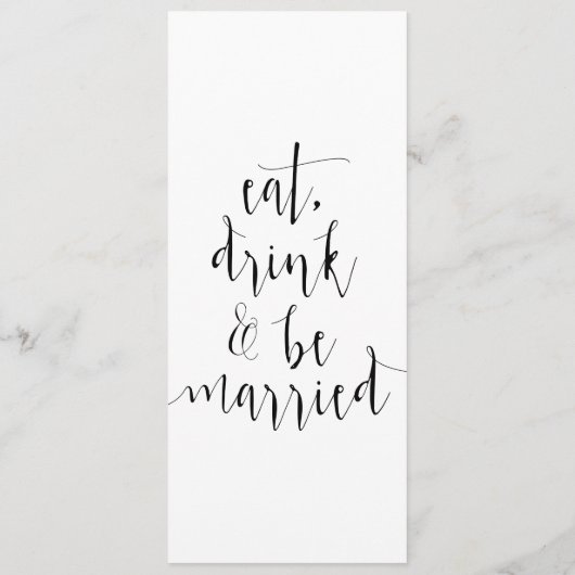 Rustieke Hand Lettered Wedding Menu Kaart (Achterkant)