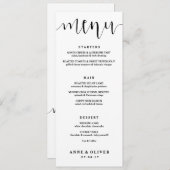 Rustieke Hand Lettered Wedding Menu Kaart (Voorkant / Achterkant)