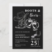 Rustieke Hand Sketch Boots & Beers Elke Leeftijd V Kaart (Voorkant)