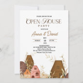 Rustieke Hand Tekening Open Huis Business Logo Kaart (Voorkant)