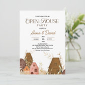 Rustieke Hand Tekening Open Huis Business Logo Kaart (Staand voorkant)