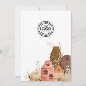 Rustieke Hand Tekening Open Huis Business Logo Kaart (Achterkant)