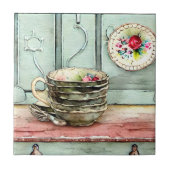 Rustieke handambacht koele illustratie van gerecht tegeltje (Voorkant)