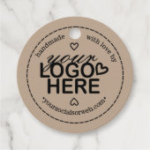Rustieke handgemaakt met liefde Custom Logo QR Cod Bedankjes Labels (Voorkant)
