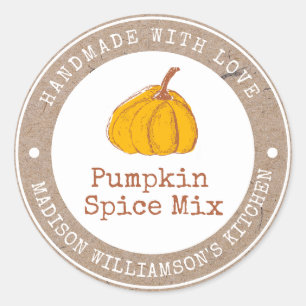Rustieke handgemaakt met liefde   Pumpkin Spice La Ronde Sticker