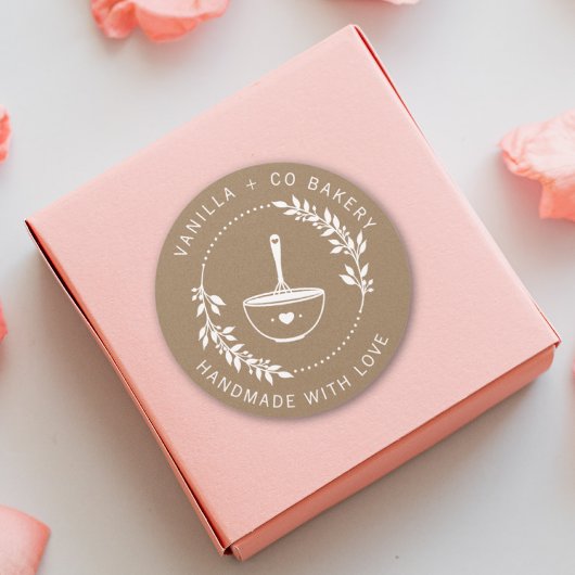 Rustieke handgemaakt met liefde Whisky Bakkerij Bu Ronde Sticker