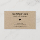 Rustieke Handgemaakt met Love Heart Kraft Visitekaartje (Achterkant)