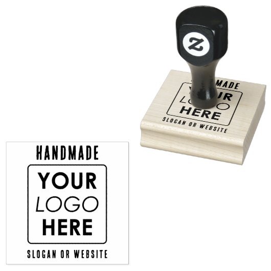 Rustieke Handgemaakte Business Logo & Text Profess Rubberstempel (Gestempeld)