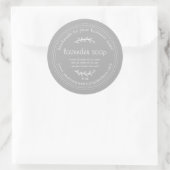 Rustieke Handgemaakte Lavendelzeep Grijs Ronde Sticker (Tas)
