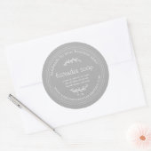 Rustieke Handgemaakte Lavendelzeep Grijs Ronde Sticker (Envelop)