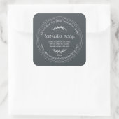 Rustieke Handgemaakte Lavendelzeep Zwart Vierkante Sticker (Tas)