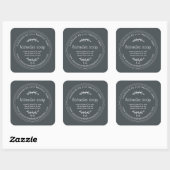 Rustieke Handgemaakte Lavendelzeep Zwart Vierkante Sticker (Vel)