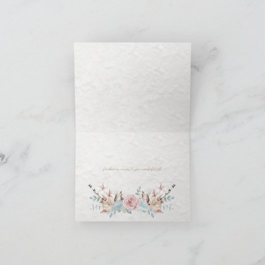 Rustieke handgeschilderde bos bloemen bedankje bedankkaart (Binnen)