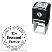 Rustieke Handgeschreven Familienaam Retouradres Zelfinktende Stempel (In situ)