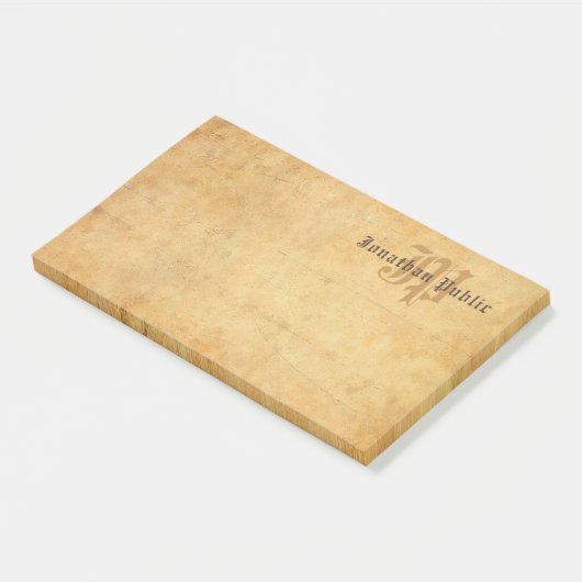 Rustieke handgeschreven tekst Elegant  Monogram Post-it® Notes (Schuin)