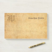 Rustieke handgeschreven tekst Elegant  Monogram Post-it® Notes (Op bureau)
