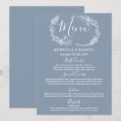Rustieke handgetekende bloemenslinger script bruil menu (Voorkant / Achterkant)