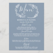 Rustieke handgetekende bloemenslinger script bruil menu (Voorkant)