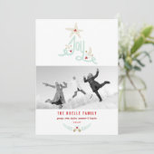 Rustieke handgetekende calligrafie met bladmotief  feestdagenkaart (Staand voorkant)