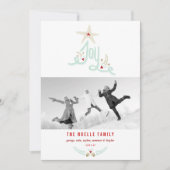 Rustieke handgetekende calligrafie met gebladerte  feestdagenkaart (Voorkant)