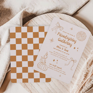 Rustieke Handgetekende Doodle Herfst Friendsgiving Kaart