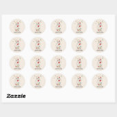 Rustieke handgetekende hart in pot hou van jou ronde sticker (Vel)