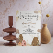 Rustieke handgetekende housewarmingparty kaart