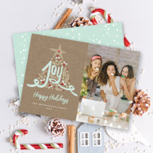 Rustieke handgetekende Joy-calligrafie gebladerte 