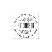 Rustieke handgetekende takken rond retouradres rubberstempel (Afrduk)