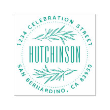 Rustieke handgetekende takken rond retouradres