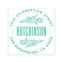 Rustieke handgetekende takken rond retouradres  zelfinktende stempel