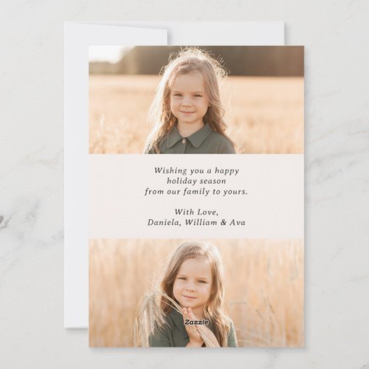 Rustieke HandGetrokken Mistletoe Pine Kerstmis 3 F Feestdagenkaart (Achterkant)