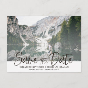 Rustieke handlettering foto save the date briefkaart