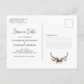Rustieke handlettering foto save the date briefkaart (Achterkant)