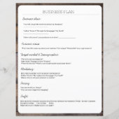 Rustieke Handschrift Bedrijfsplan Bladzijde (Voorkant)