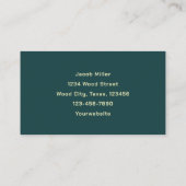 Rustieke Handyman Carpenter Blauwgroen Land Wood G Visitekaartje (Achterkant)