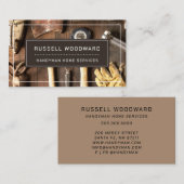 Rustieke Handyman Carpenter Gereedschap van de han Visitekaartje (Voorkant / Achterkant)