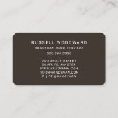 Rustieke Handyman Carpenter Gereedschap van de han Visitekaartje (Achterkant)