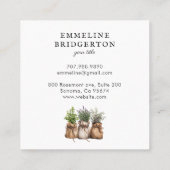 Rustieke hangende gedroogde bloemen vierkante visitekaartje (Achterkant)