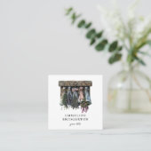 Rustieke hangende gedroogde bloemen vierkante visitekaartje (Staand voorkant)