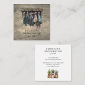 Rustieke hangende gedroogde bloemen vierkante visitekaartje (Voorkant / Achterkant)